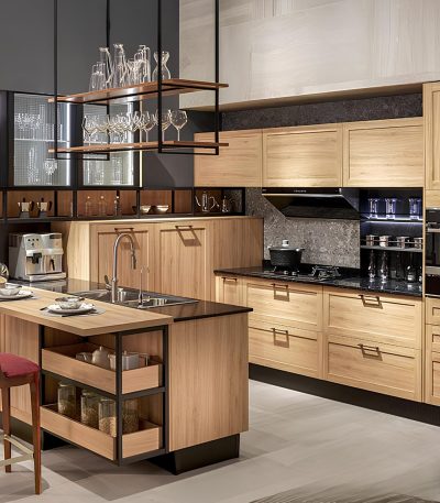 Ahşap Görünümlu Mutfak Dolabı Modeli