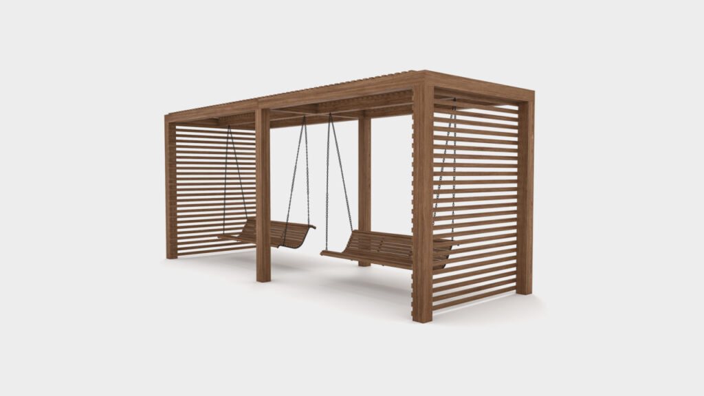 Aydınlatmalı modern ikili salıncak