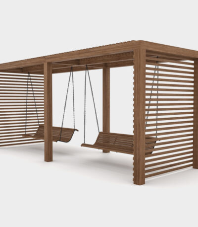 Aydınlatmalı modern ikili salıncak