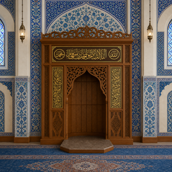 Ahşap Mihrap – Geleneksel Motifli Özel Tasarım Cami Mihrabı