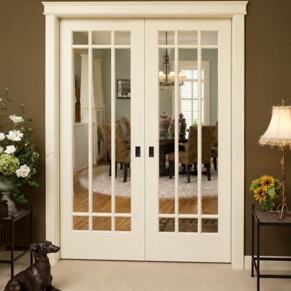 Double Interior Glass Pocket Door