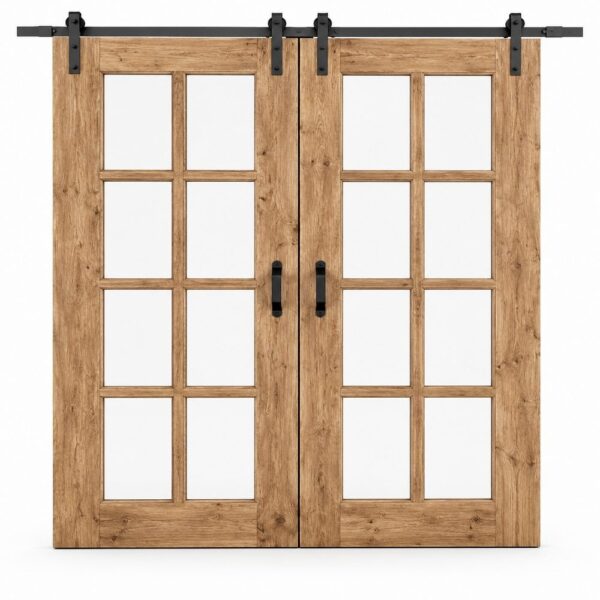 Natural Oak Wooden Sliding Glass Door