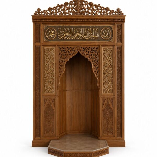 Cami için Selçuklu Motifli Ahşap Mihrab