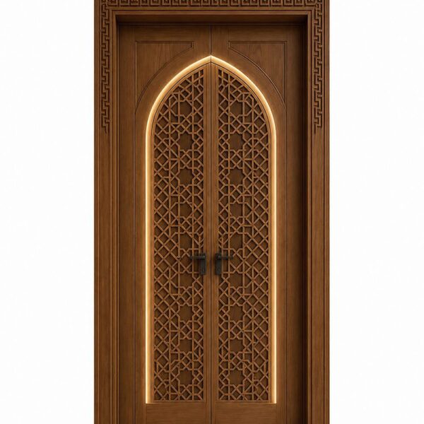 Wooden Door with LED Lights