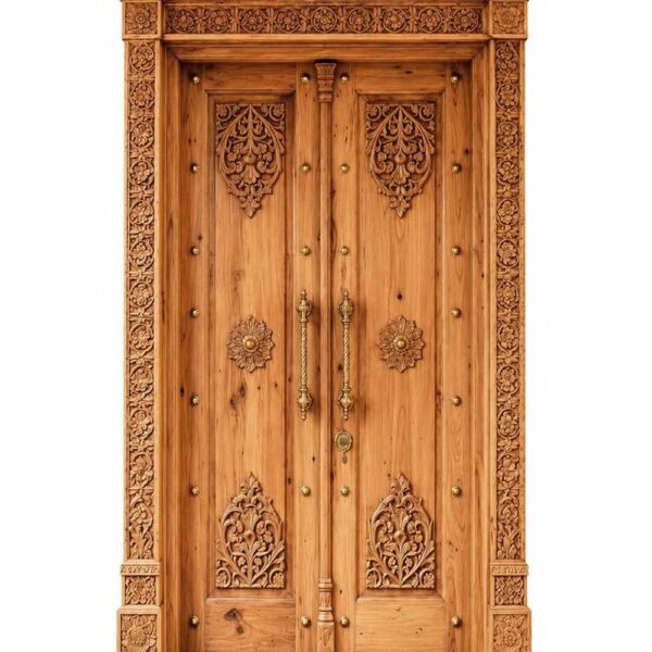 Decorative Wooden Double Entrance Door