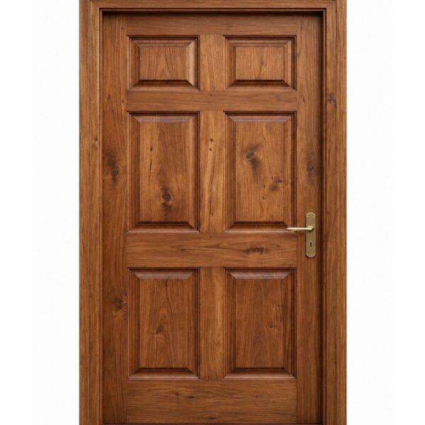 Classic Panel Walnut Wooden Single Door