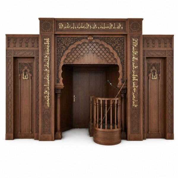 Ottoman Calligraphy Wooden Mihrab and Minbar Set