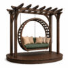 Yuvarlak Ahşap Pergola Salıncak