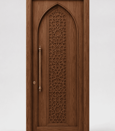 Çift Kanatlı Modern Ahşap Cami Kapısı – 150 cm