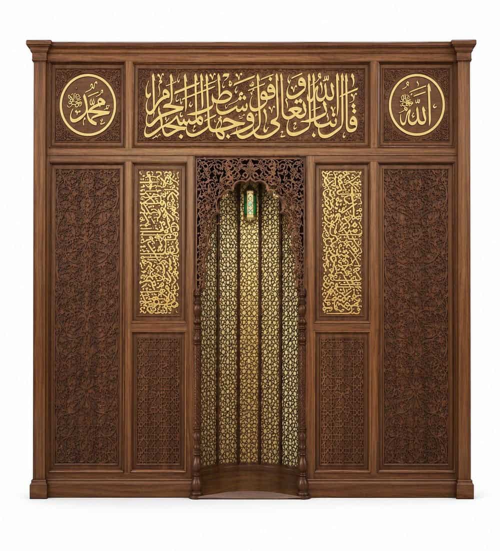 Özel Tasarım Ahşap Cami Mihrabı – Model MH-0007 Özel Tasarım Ahşap Cami Mihrabı – Model MH-0007