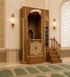 Kitaplıklı Modern Ahşap Cami Minberi