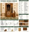 Kitaplıklı Modern Ahşap Cami Minberi