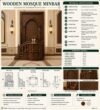 Modern Tarz İşlemeli Ahşap Cami Vaaz Kürsüsü