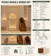 Modern Sade Ahşap Cami Minberi – Kompakt Tasarım