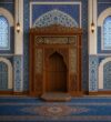 Altın Hatlı Klasik Ahşap Cami Mihrabı