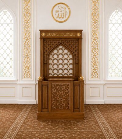 Ahşap Mihrap Kürsüsü – Oyma Desenli Cami ve Mescit Kürsüsü
