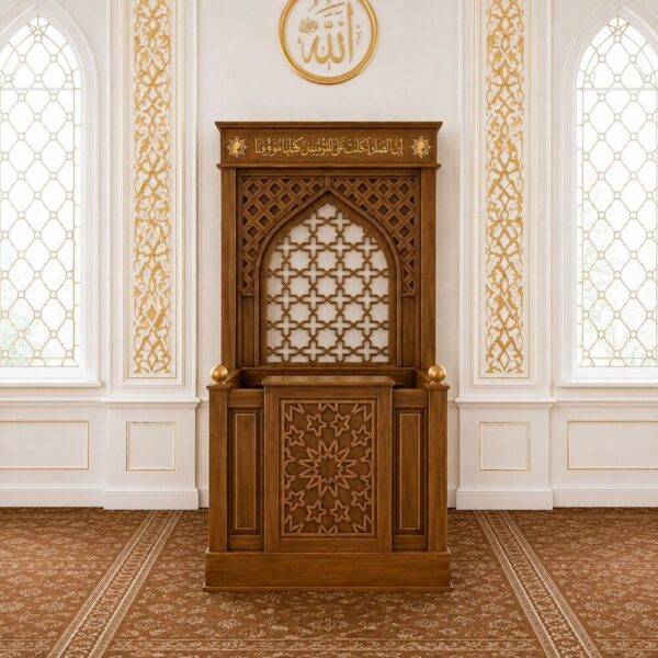 Ahşap Mihrap Kürsüsü – Oyma Desenli Cami ve Mescit Kürsüsü