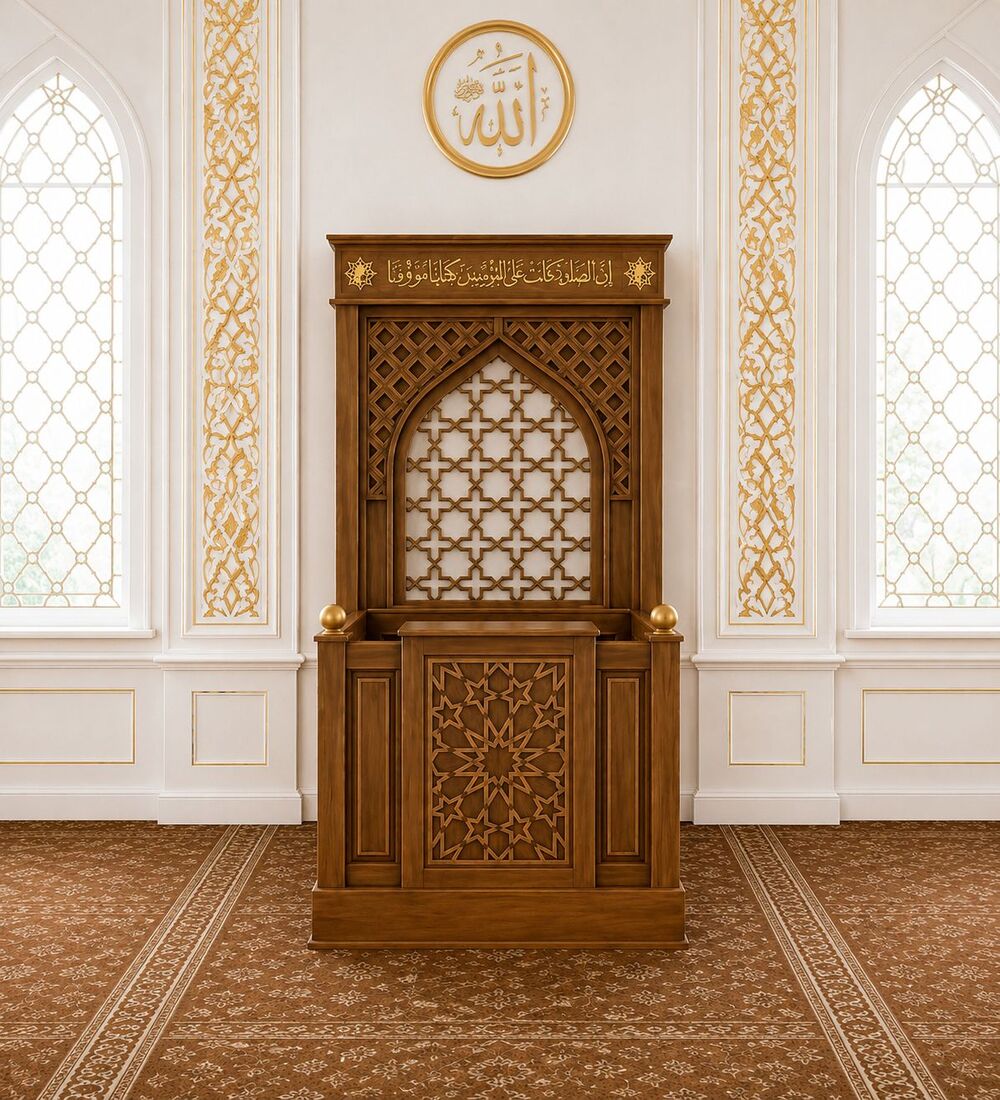 Ahşap Mihrap Kürsüsü – Oyma Desenli Cami ve Mescit Kürsüsü Ahşap Mihrap Kürsüsü – Oyma Desenli Cami ve Mescit Kürsüsü