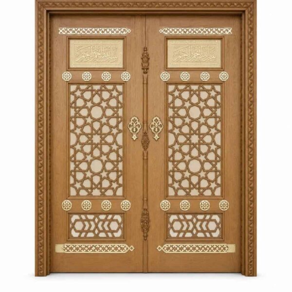Kündekâri Ahşap Kapı Açık Ceviz