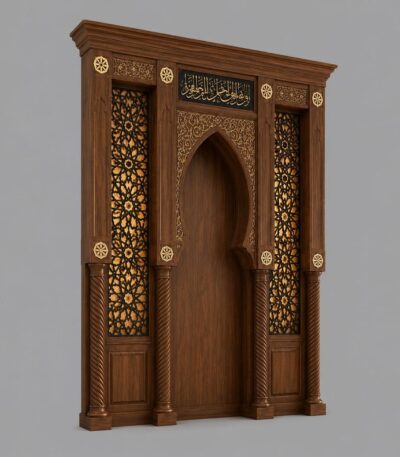 Hatlı Kafesli Ahşap Cami Mihrabı – Model MH-0032