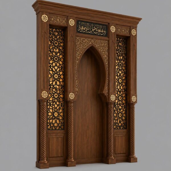 Hatlı Kafesli Ahşap Cami Mihrabı – Model MH-0032