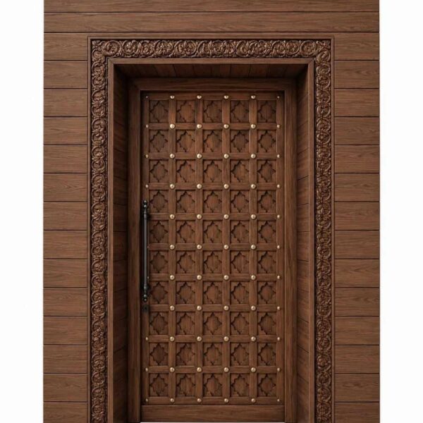 Geniş Söveli CNC Oymalı Ahşap Kapı – WCD-05