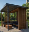 Modern Ahşap Pergola Oturma Alanı – Model KM-0025