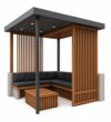 Modern Ahşap Pergola Oturma Alanı – Model KM-0025