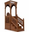 Üst Örtülü İşlemeli Ahşap Cami Minberi
