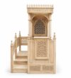 Açık Meşe Renkli İşlemeli Ahşap Cami Minberi