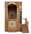 Kitaplıklı Modern Ahşap Cami Minberi