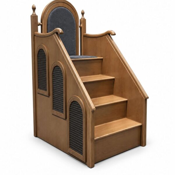 Modern Sade Ahşap Cami Minberi – Kompakt Tasarım