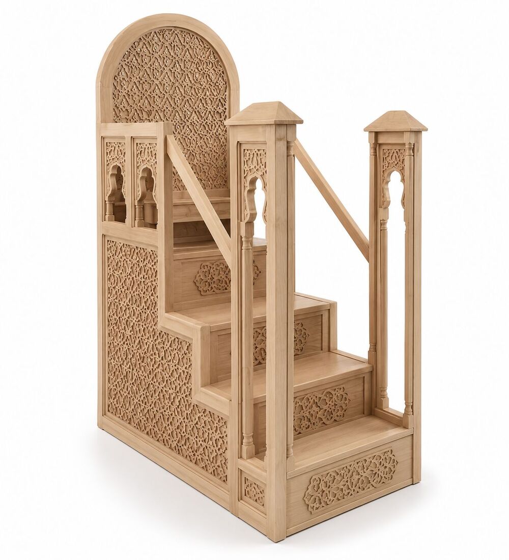 Motifli Ahşap Cami Kürsüsü ve Minberi Motifli Ahşap Cami Kürsüsü ve Minberi
