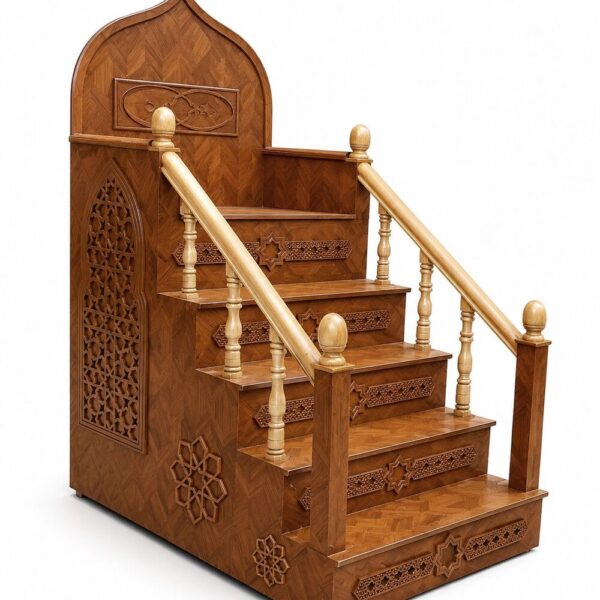 Ahşap Cami Minberi – Küçük Mescitler İçin Kompakt Ahşap Cami Minberi