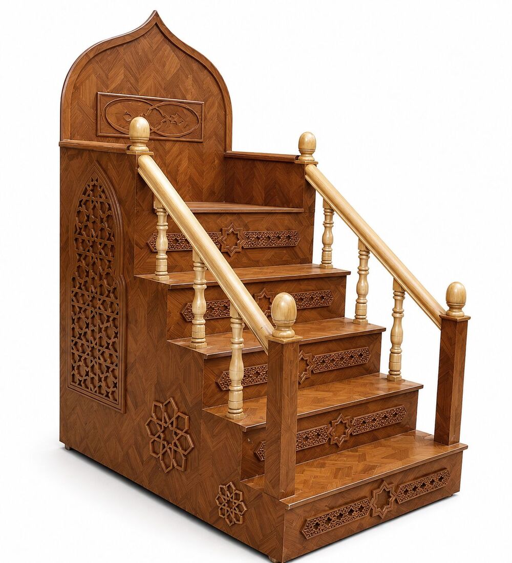 Ahşap Cami Minberi – Küçük Mescitler İçin Kompakt Ahşap Cami Minberi Ahşap Cami Minberi – Küçük Mescitler İçin Kompakt Ahşap Cami Minberi