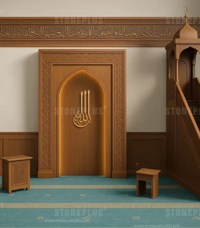 Hat Bordürlü Ahşap Cami Seti