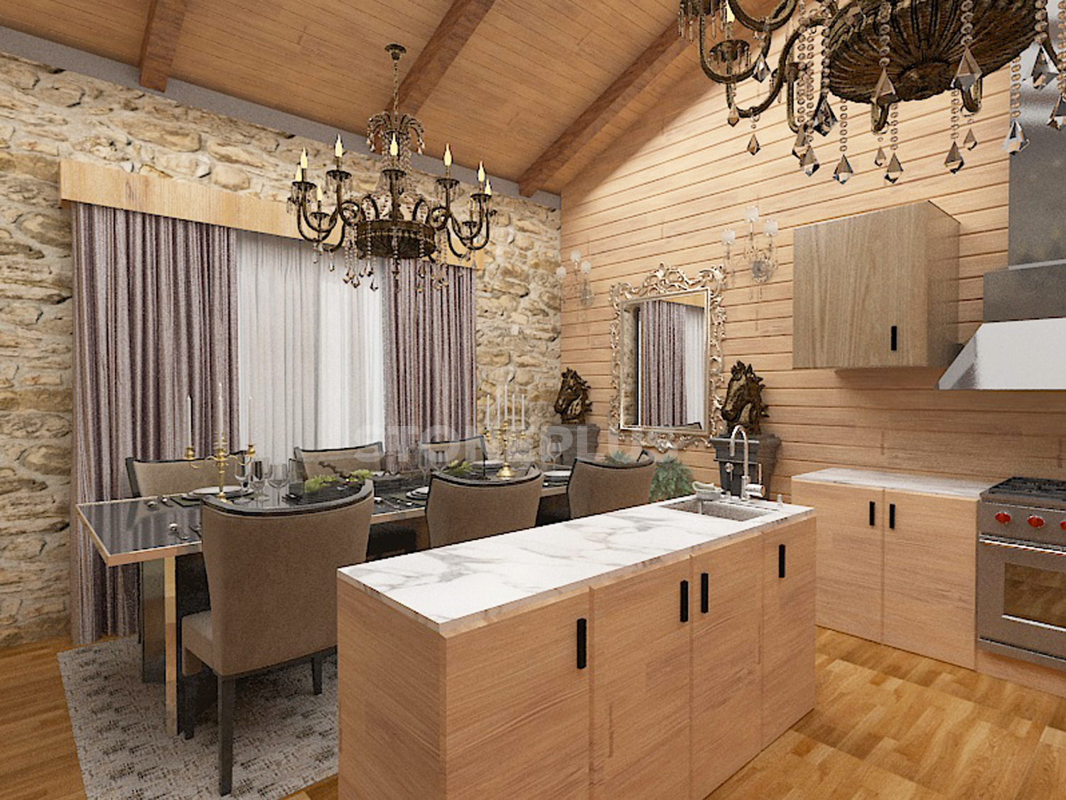 taş evlerde mutfak tasarımı